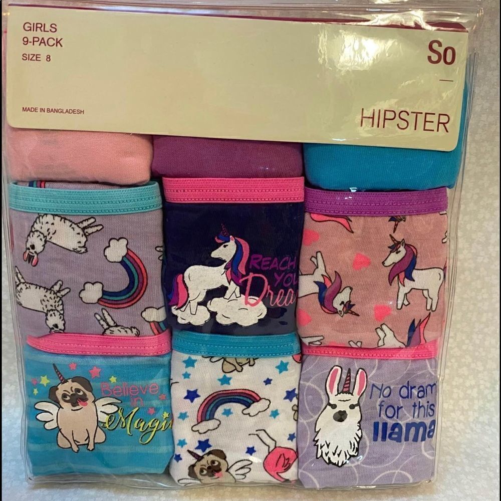 SO Girls 9-Pack Assorted with Hipsters